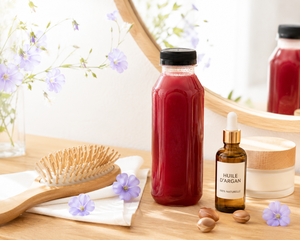 Bouteille de jus Zynatroze bio pour la force des cheveux et des ongles
