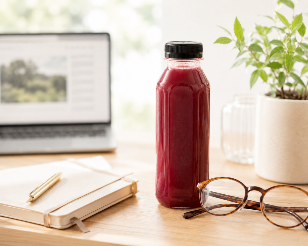 Bouteille de jus Zynatroze bio pour soulager la fatigue des écrans