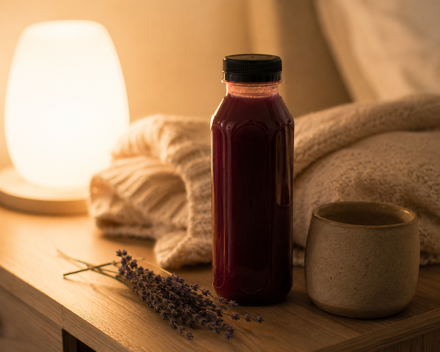 Bouteille de jus Zynatroze bio pour favoriser un sommeil réparateur et la détente le soir